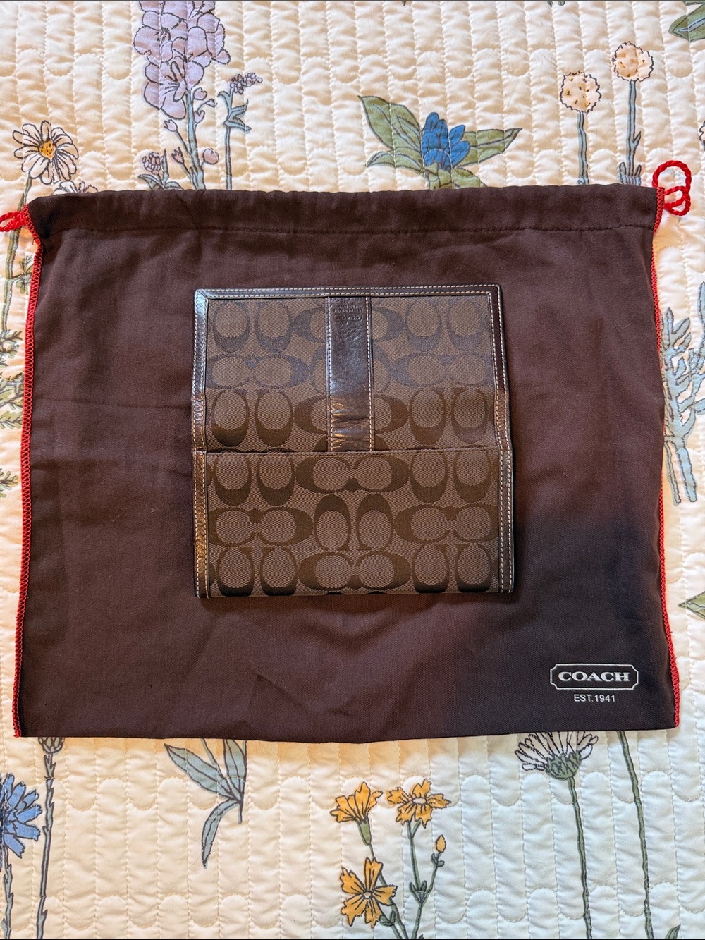 Coach Brown Signature Continental Wallet - Picture 3 of 5